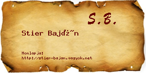 Stier Baján névjegykártya